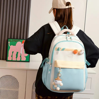 Middle School Students Bookbag Breathable Waterproof Backpack Outdoor Travel Leisure Backpack Schoolbag for Teenage Girls