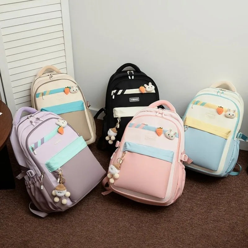 Middle School Students Bookbag Breathable Waterproof Backpack Outdoor Travel Leisure Backpack Schoolbag for Teenage Girls