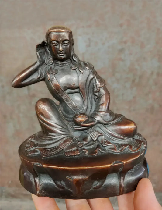 Milarepa Millerji Buddha Ascetic Buddhism Old Bronze Statue