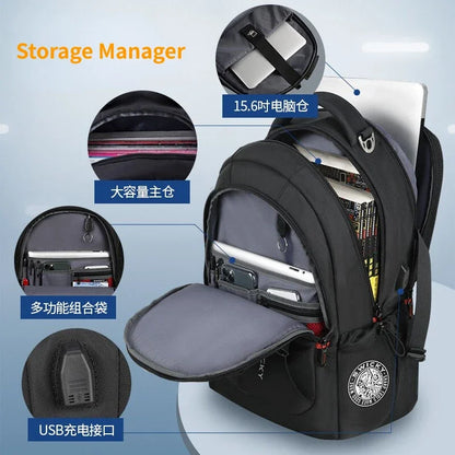 Military Knife Men's Backpack Large Capacity Business Laptop Case USB Charging Travel Backpack High School Student backpack Bags