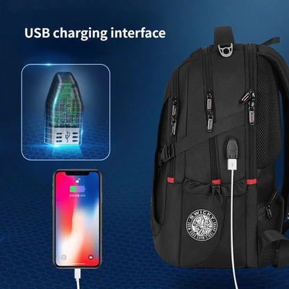 Military Knife Men's Backpack Large Capacity Business Laptop Case USB Charging Travel Backpack High School Student backpack Bags