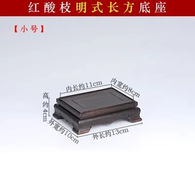Ming Style Red Sandalwood Square Rectangular strange Stone Vase, Ruyi Tea Pot, Bonsai Decoration, Buddha Statue Base