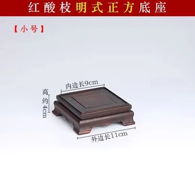 Ming Style Red Sandalwood Square Rectangular strange Stone Vase, Ruyi Tea Pot, Bonsai Decoration, Buddha Statue Base