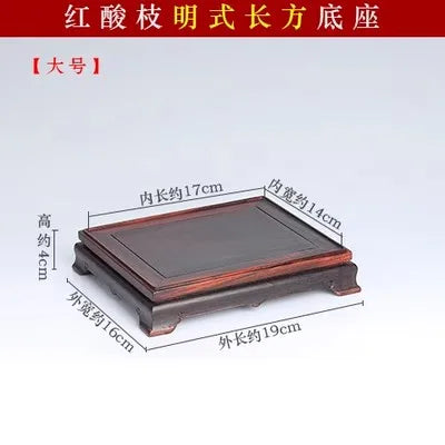 Ming Style Red Sandalwood Square Rectangular strange Stone Vase, Ruyi Tea Pot, Bonsai Decoration, Buddha Statue Base