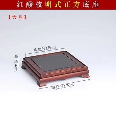 Ming Style Red Sandalwood Square Rectangular strange Stone Vase, Ruyi Tea Pot, Bonsai Decoration, Buddha Statue Base