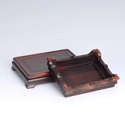 Ming Style Red Sandalwood Square Rectangular strange Stone Vase, Ruyi Tea Pot, Bonsai Decoration, Buddha Statue Base