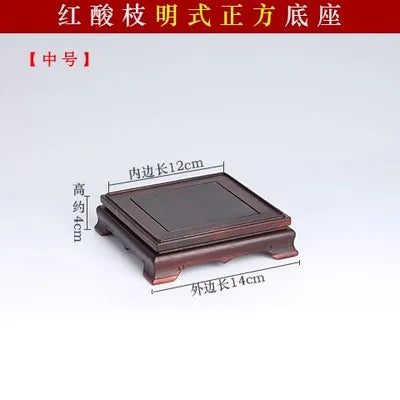 Ming Style Red Sandalwood Square Rectangular strange Stone Vase, Ruyi Tea Pot, Bonsai Decoration, Buddha Statue Base