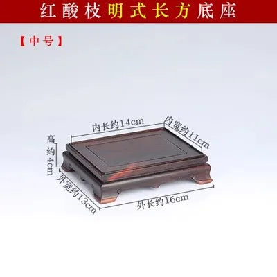 Ming Style Red Sandalwood Square Rectangular strange Stone Vase, Ruyi Tea Pot, Bonsai Decoration, Buddha Statue Base