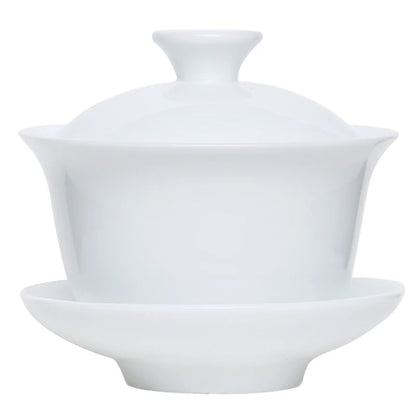 Mini 60ml Gaiwan For Tea Solid White Porcelain Tureen With Lid Teaware Travel Kung Fu Tea Set Chinese Cup Tea Bowls Small Chawan