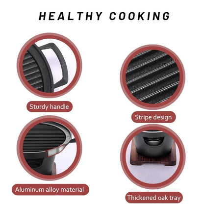 Mini BBQ Grill Japanese Alcohol Stove Home Smokeless Barbecue Grill Outdoor BBQ Plate Roasting Meat Tools