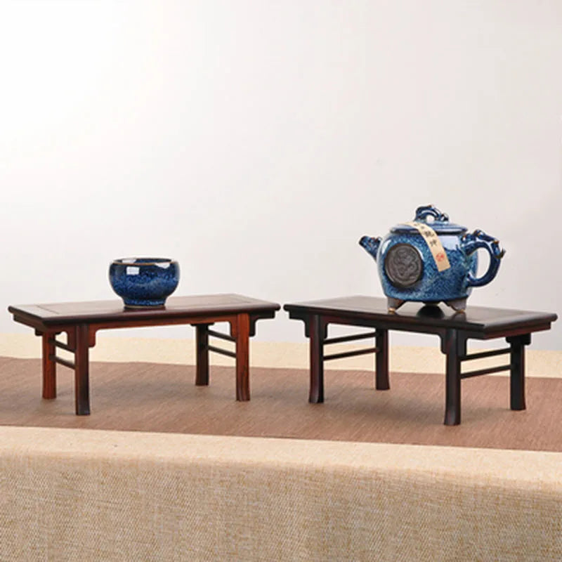Mini Bonsai Flower Table Decoration Base, Solid Wood Bracket, Tea Pot, Antique Jade Ware, Rare Stone Seal, Base