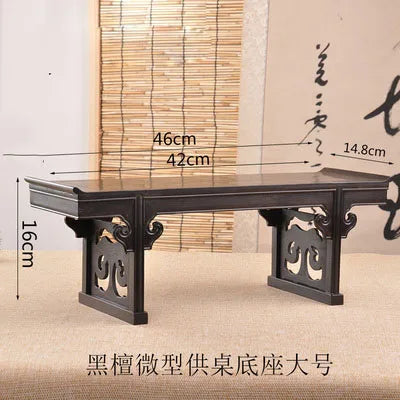 Mini Bonsai Flower Table Decoration Base, Solid Wood Bracket, Tea Pot, Antique Jade Ware, Rare Stone Seal, Base