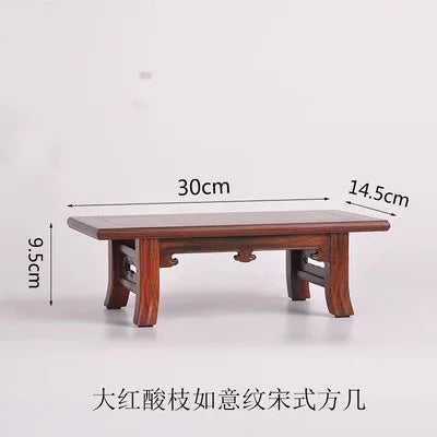 Mini Bonsai Flower Table Decoration Base, Solid Wood Bracket, Tea Pot, Antique Jade Ware, Rare Stone Seal, Base