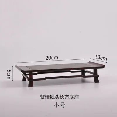 Mini Bonsai Flower Table Decoration Base, Solid Wood Bracket, Tea Pot, Antique Jade Ware, Rare Stone Seal, Base
