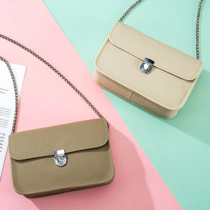 Mini Chain Square Bags for Women Luxury Designer Genuine Leather Shoulder Bags Trend Phone Bag Girl Crossbody Bag Small Flap Bag