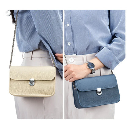 Mini Chain Square Bags for Women Luxury Designer Genuine Leather Shoulder Bags Trend Phone Bag Girl Crossbody Bag Small Flap Bag