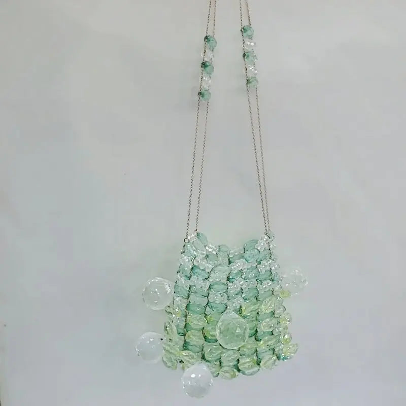 Mini Crystal handmade beaded small square bag Party Clutch Evening  Designer Chain Shoulder Bag Wedding Women Chic Purse