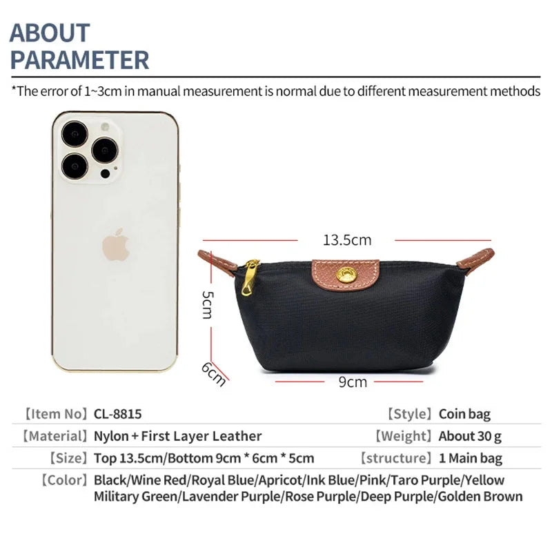 Mini Exquisite Zero Wallet Lightweight and Fashionable Dumpling Portable Lipstick Earphone Storage Bag Coin Purse for Women