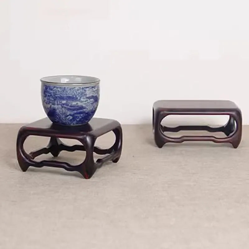 Mini Incense Burner with Large Red Sage Branch, Incense Burner, Solid Wood Base, Bonsai Display Bracket, Vase Decoration
