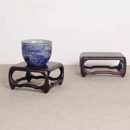 Mini Incense Burner with Large Red Sage Branch, Incense Burner, Solid Wood Base, Bonsai Display Bracket, Vase Decoration