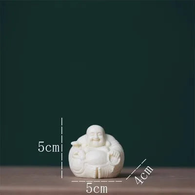 Mini Laughing Buddha Decorative Statue Chinese Lucky Buddha Statue Carved exquisite carving Home decoration figurines