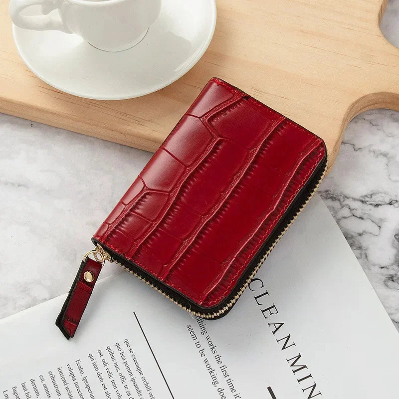 Mini Leather Women's Wallet Anti-Degaussing Multifunction Card Holder Fashion Short Female Money Clip