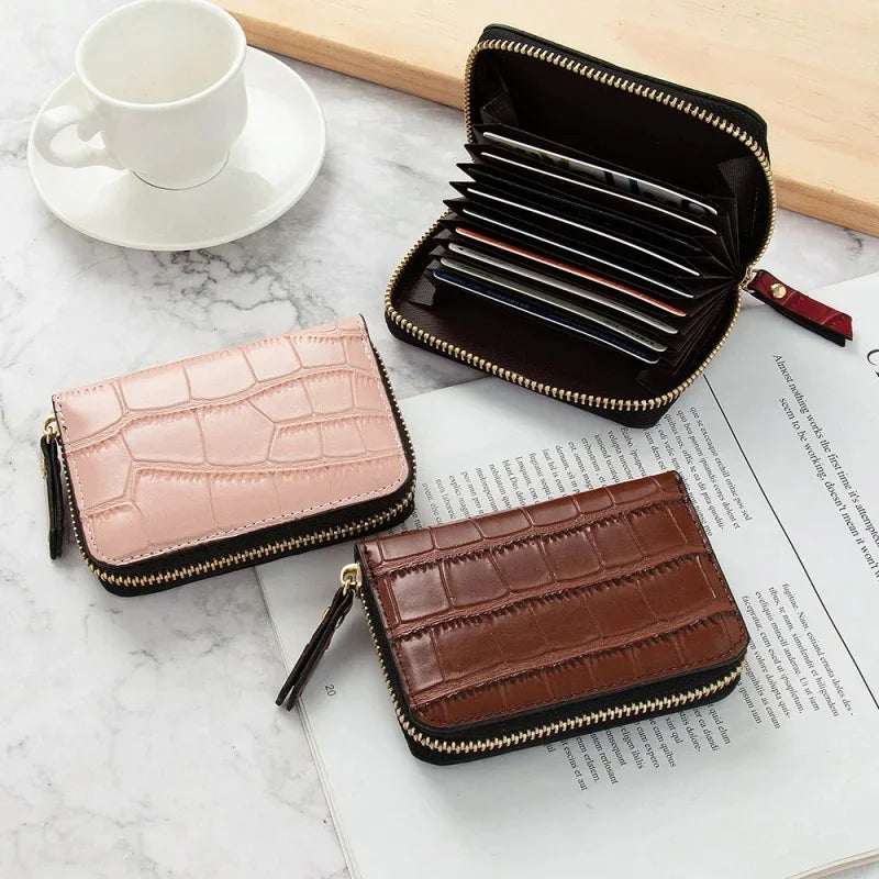 Mini Leather Women's Wallet Anti-Degaussing Multifunction Card Holder Fashion Short Female Money Clip