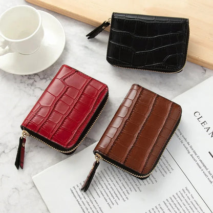 Mini Leather Women's Wallet Anti-Degaussing Multifunction Card Holder Fashion Short Female Money Clip