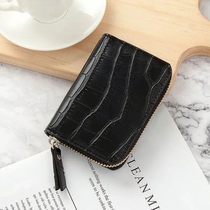 Mini Leather Women's Wallet Anti-Degaussing Multifunction Card Holder Fashion Short Female Money Clip