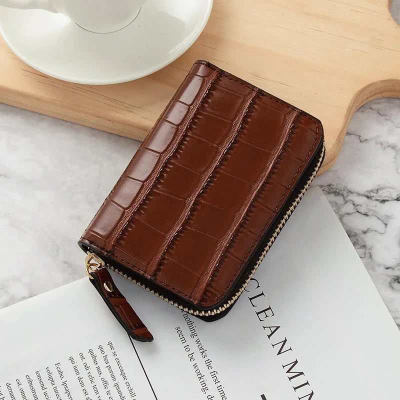 Mini Leather Women's Wallet Anti-Degaussing Multifunction Card Holder Fashion Short Female Money Clip