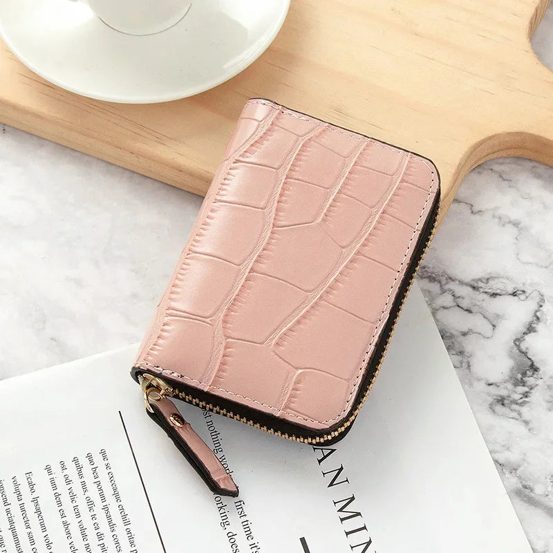 Mini Leather Women's Wallet Anti-Degaussing Multifunction Card Holder Fashion Short Female Money Clip