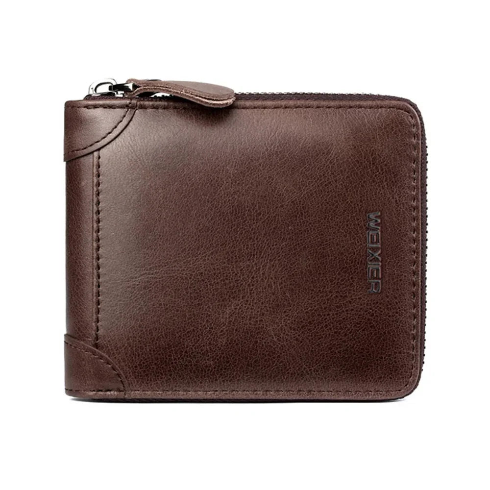 Mini Men Short Wallet Coin Pouch Credit/ID Card Holder Pocket Retro PU Leather Small Male Zipper Purses Money Bag