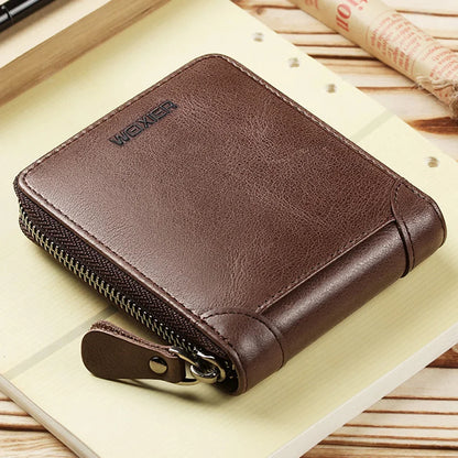 Mini Men Short Wallet Coin Pouch Pocket Credit/ID Card Holder Retro PU Leather Male Zipper Purses Money Bag