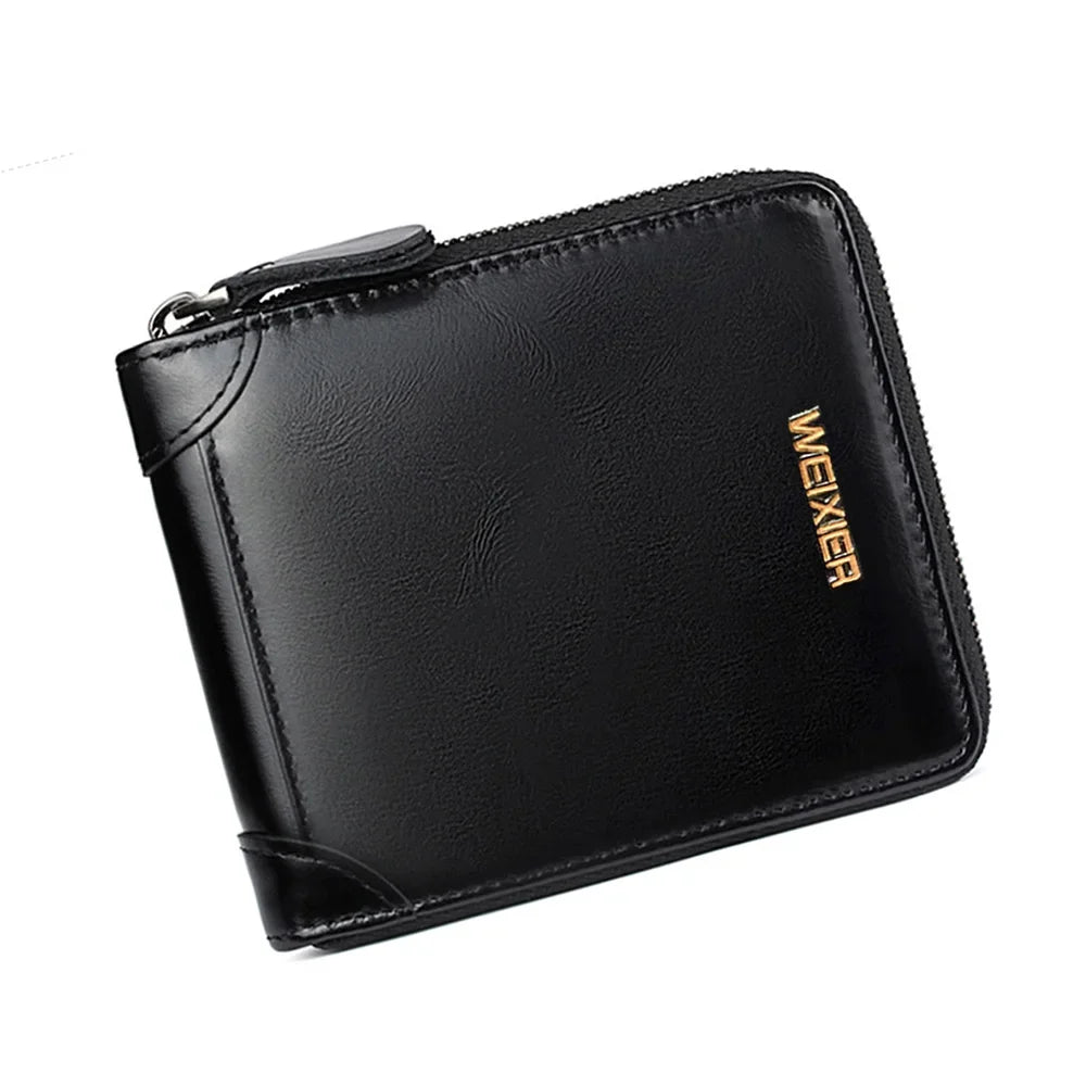 Mini Men Short Wallet Coin Pouch Pocket Credit/ID Card Holder Retro PU Leather Male Zipper Purses Money Bag