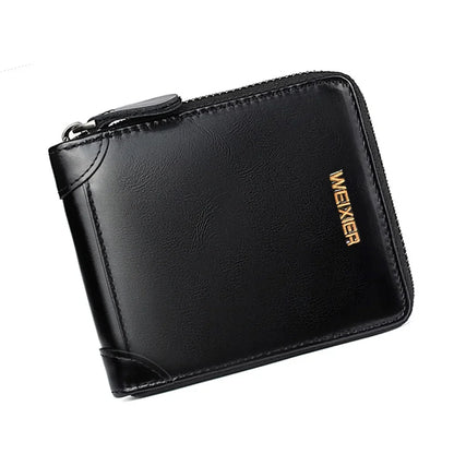 Mini Men Short Wallet Coin Pouch Pocket Credit/ID Card Holder Retro PU Leather Male Zipper Purses Money Bag