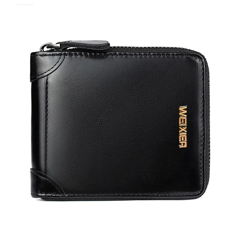 Mini Men Short Wallet Coin Pouch Pocket Credit/ID Card Holder Retro PU Leather Male Zipper Purses Money Bag