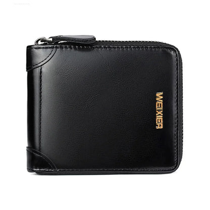 Mini Men Short Wallet Coin Pouch Pocket Credit/ID Card Holder Retro PU Leather Male Zipper Purses Money Bag
