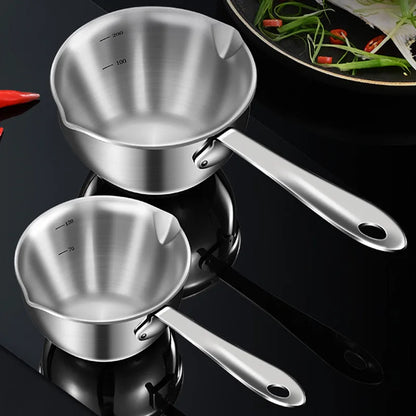 Mini Oil Saving Frying Pan Frying Pan Seasoning Oil Pouring Pan Oil Pot 304 Stainless Steel Fried Egg Hot Oil Pot Nozzle Oil Pot