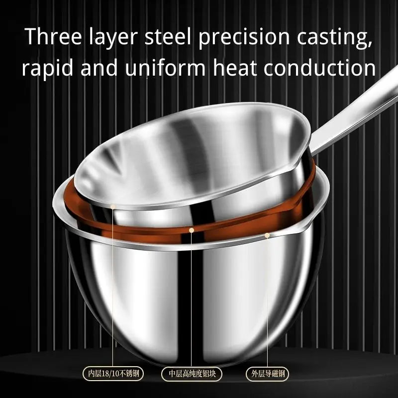 Mini Oil Saving Frying Pan Frying Pan Seasoning Oil Pouring Pan Oil Pot 304 Stainless Steel Fried Egg Hot Oil Pot Nozzle Oil Pot