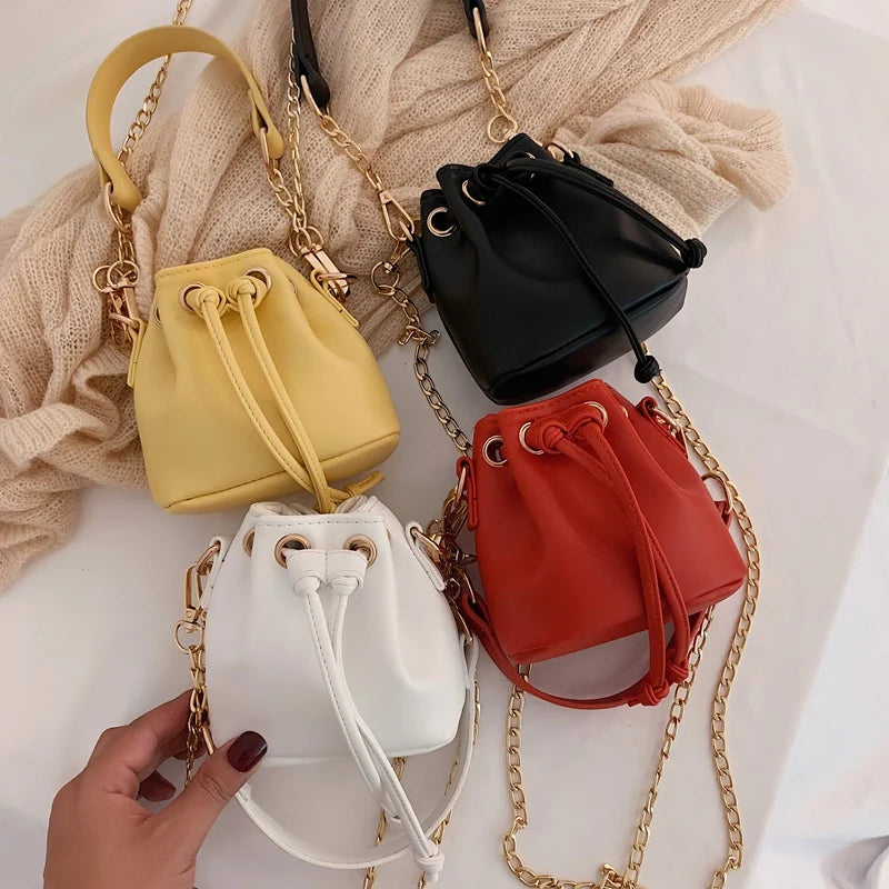 Mini Pu Leather Bucket Bags For Women 2019 Chain Crossbody Bags Female Shoulder Messenger Bag Ladies  Lipstick Organizer