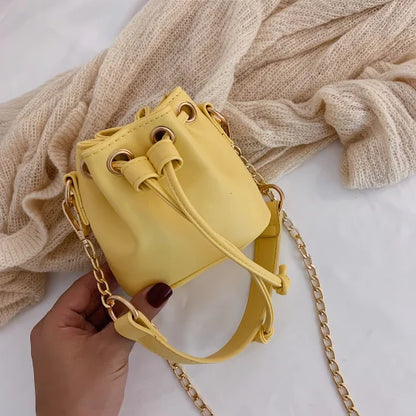 Mini Pu Leather Bucket Bags For Women 2019 Chain Crossbody Bags Female Shoulder Messenger Bag Ladies  Lipstick Organizer