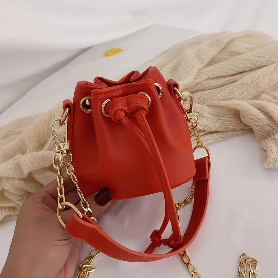Mini Pu Leather Bucket Bags For Women 2019 Chain Crossbody Bags Female Shoulder Messenger Bag Ladies  Lipstick Organizer