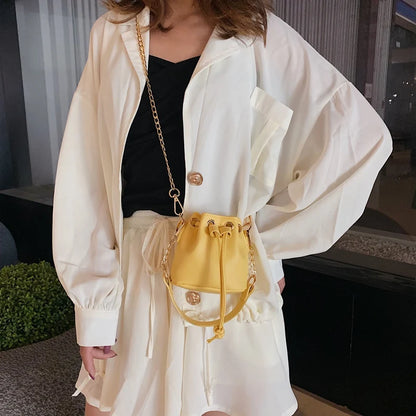 Mini Pu Leather Bucket Bags For Women 2019 Chain Crossbody Bags Female Shoulder Messenger Bag Ladies  Lipstick Organizer