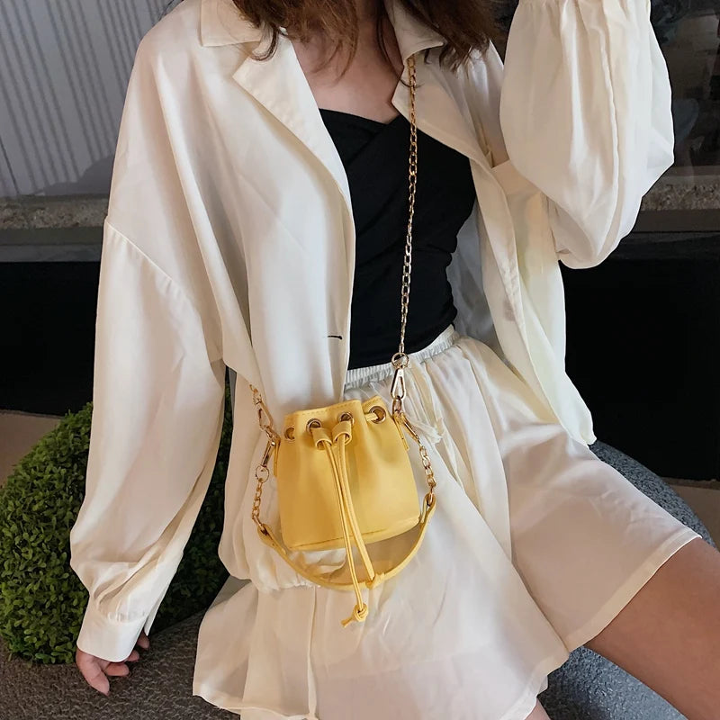Mini Pu Leather Bucket Bags For Women 2019 Chain Crossbody Bags Female Shoulder Messenger Bag Ladies  Lipstick Organizer