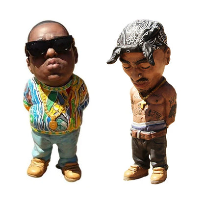 Mini Resin Ornaments Hip Hop Funny Rapper Bro Figurine Set For Home Indoor Outdoor Ornaments Decorations Party