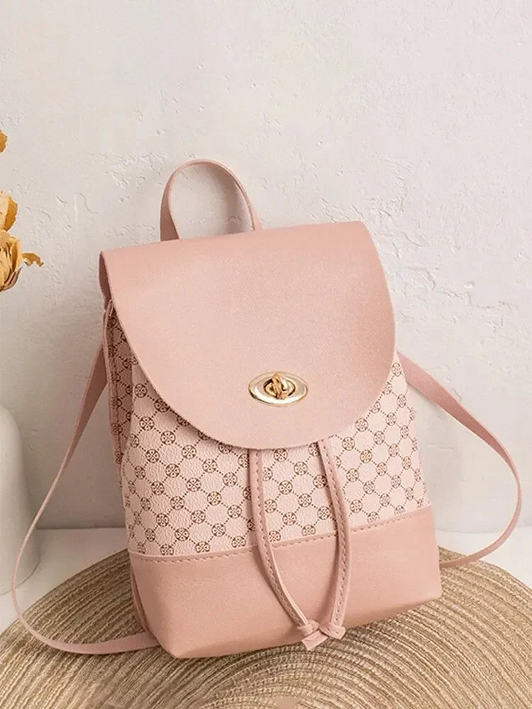 Mini Shoulder Bag PU Leather Portable and Slim Large Capacity Shoulder Cell Phone Backpack for Women