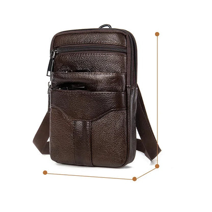Mini Shoulder Outdoor Phone Pouch Genuine Leather Small s for Man Men For Keys Waist Bag On Belt