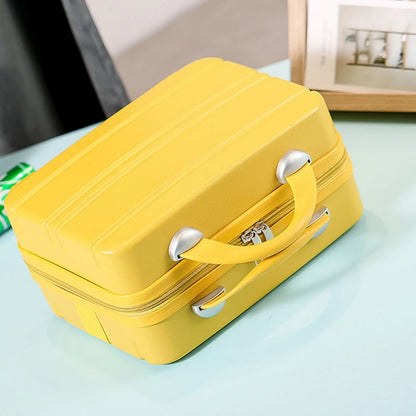Mini Travel Hand Luggage Cosmetic Case Small Portable Carrying Pouch Cute Suitcase for Makeup Multifunctional Storage Organizer