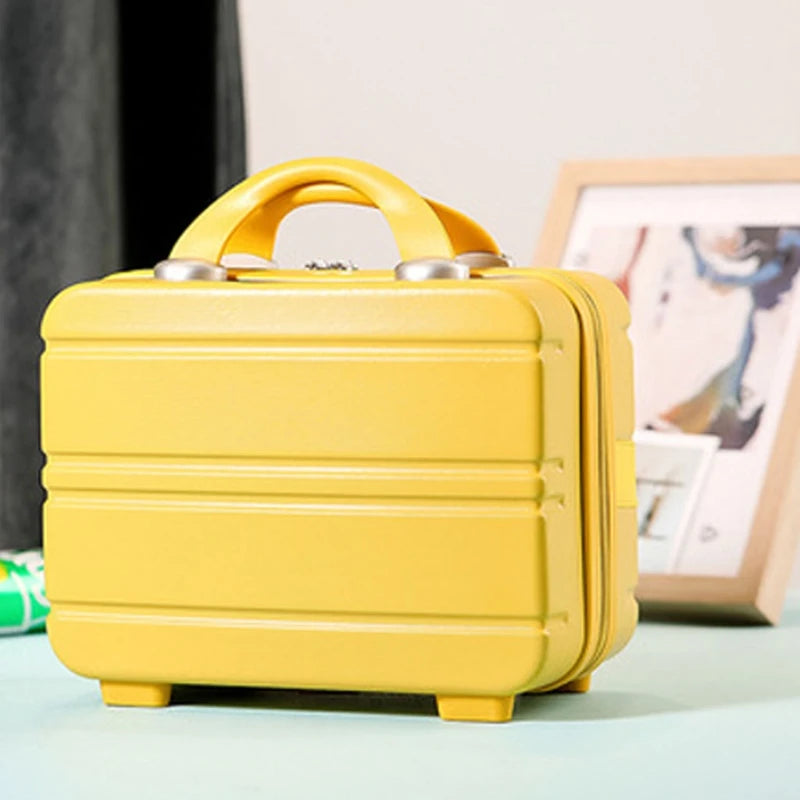 Mini Travel Hand Luggage Cosmetic Case Small Portable Carrying Pouch Cute Suitcase for Makeup Multifunctional Storage Organizer