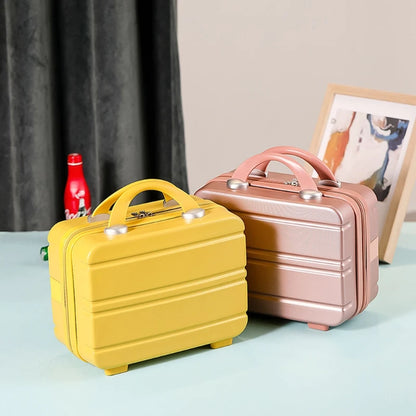 Mini Travel Hand Luggage Cosmetic Case Small Portable Carrying Pouch Cute Suitcase for Makeup Multifunctional Storage Organizer